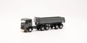 Herpa 316248 - H0 - Scania CG17 6x6 Rundmulden-Sattelzug - grau